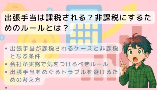出張手当は課税される？出張手当は課税される？非課税にするためのルールとは？