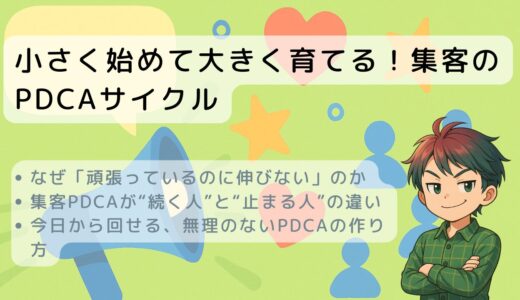 小さく始めて大きく育てる！集客のPDCAサイクル